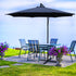 Blue Outdoor Umbrella Shade Canopy Cantilevered Parasol Free Standing